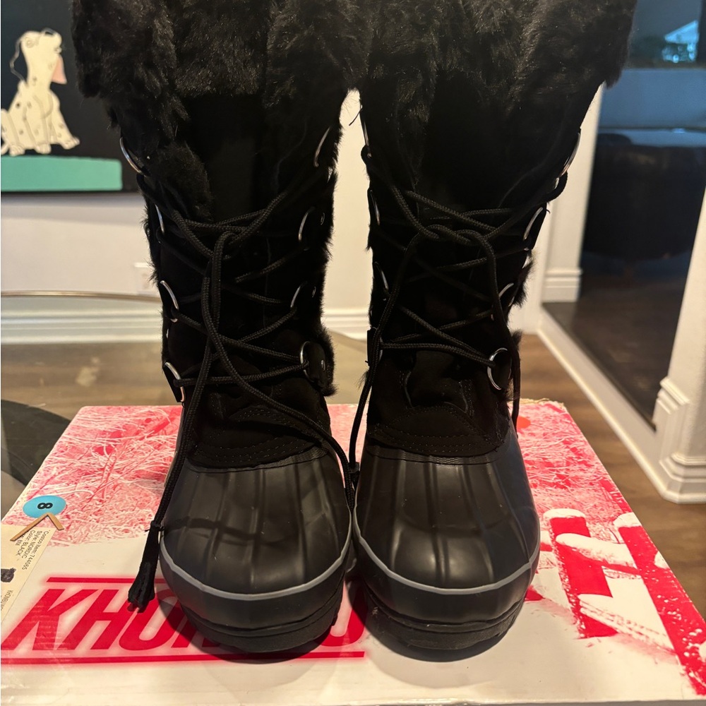 Khombu Woman’s Nordic Boot- black - 8 M